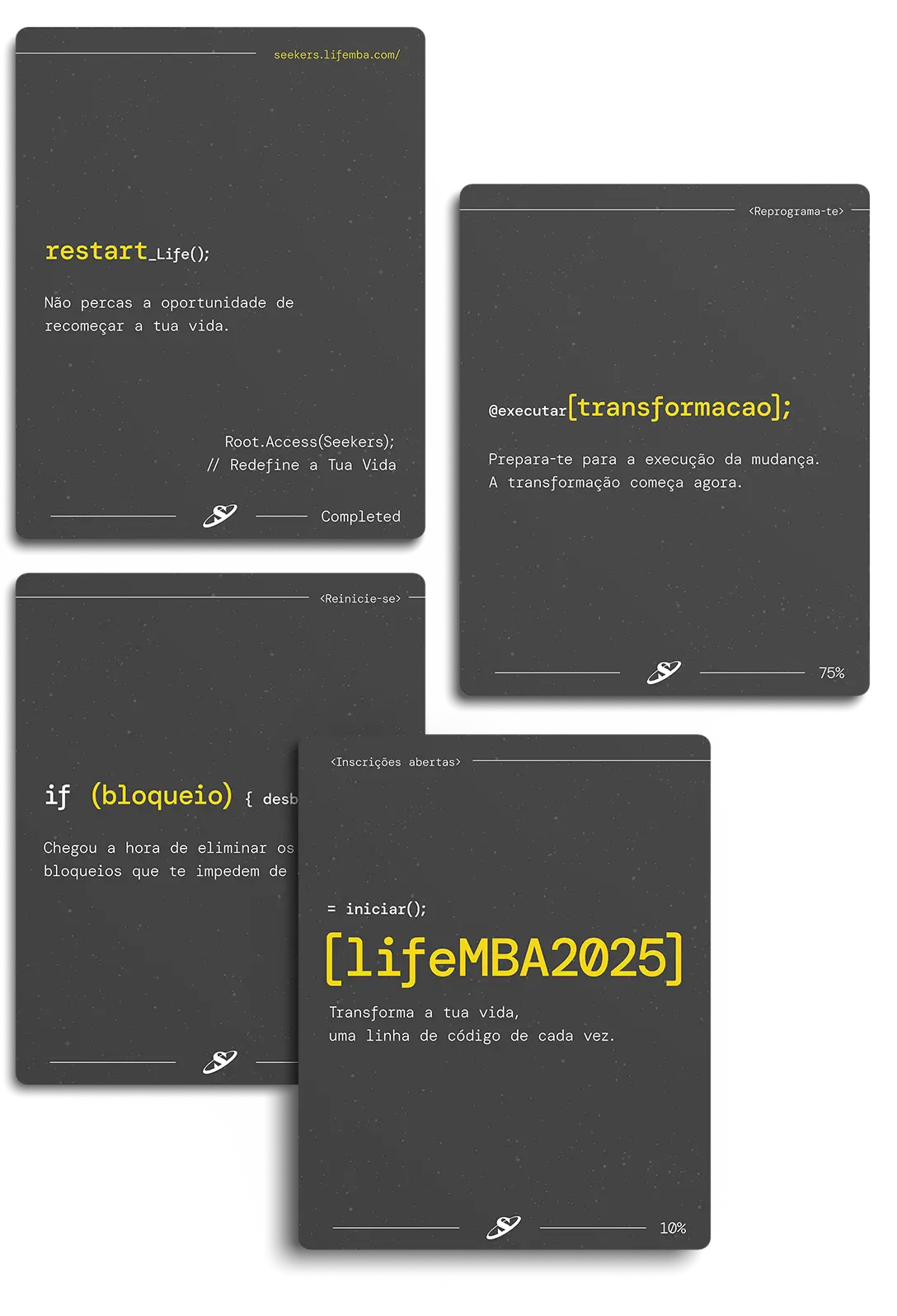 Seekers Root Code cards on a dark background