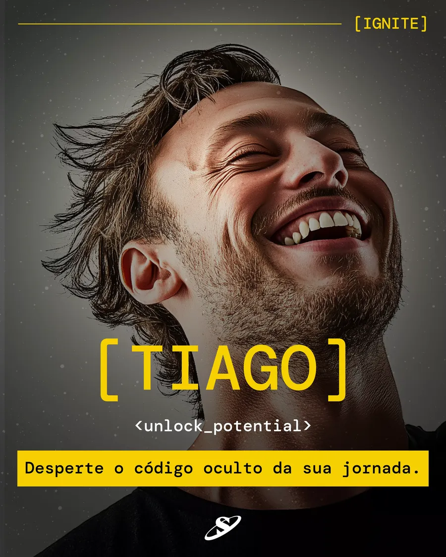 IGNITE portrait of Tiago with a code card