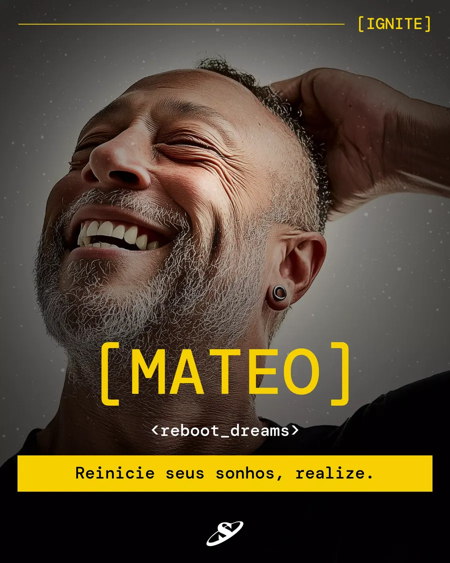 IGNITE portrait of Mateo with a code card