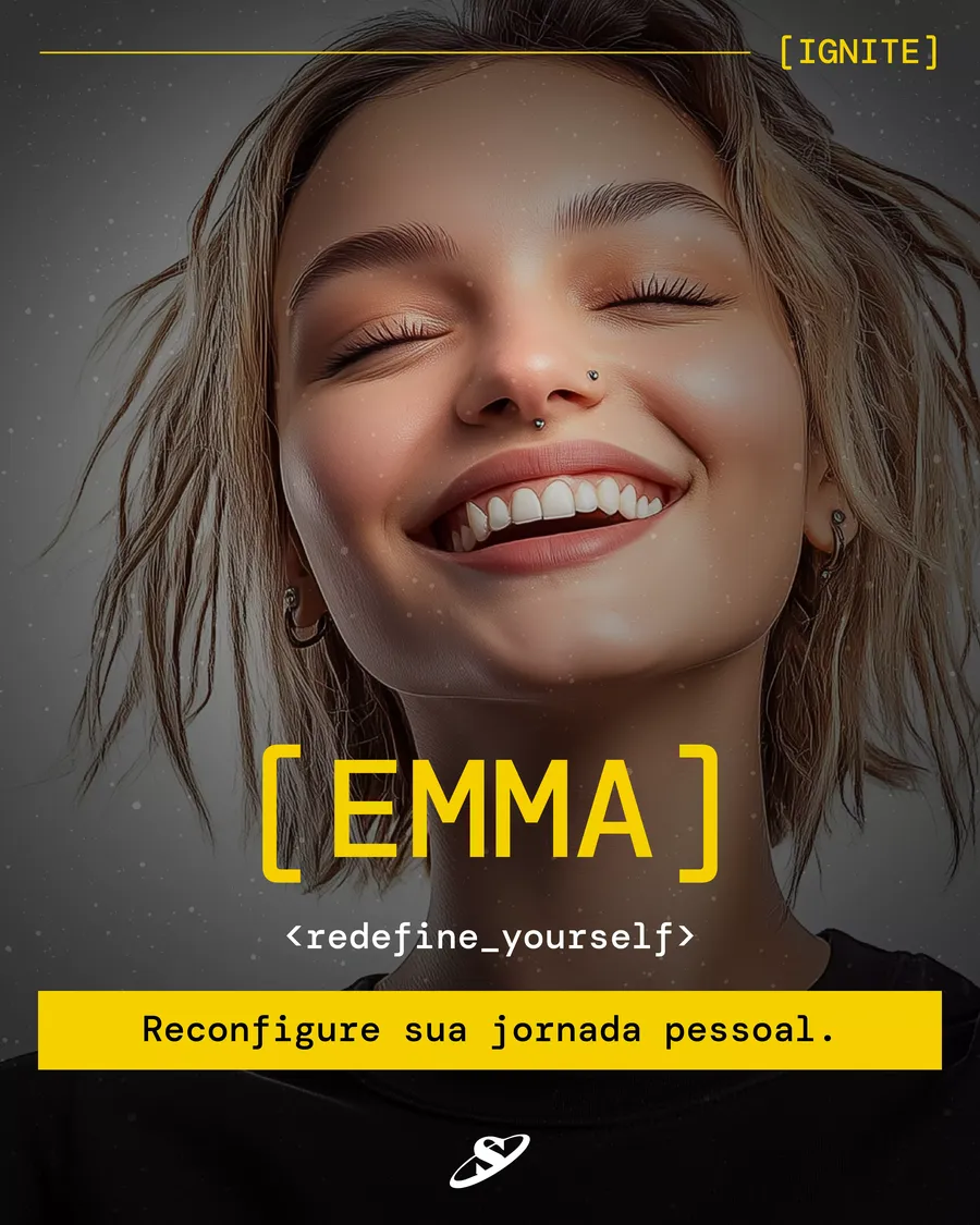 IGNITE portrait of Emma with a code card