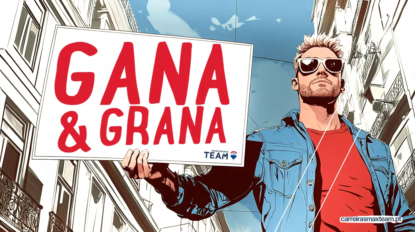 Illustrated man holding a Gana & Grana sign