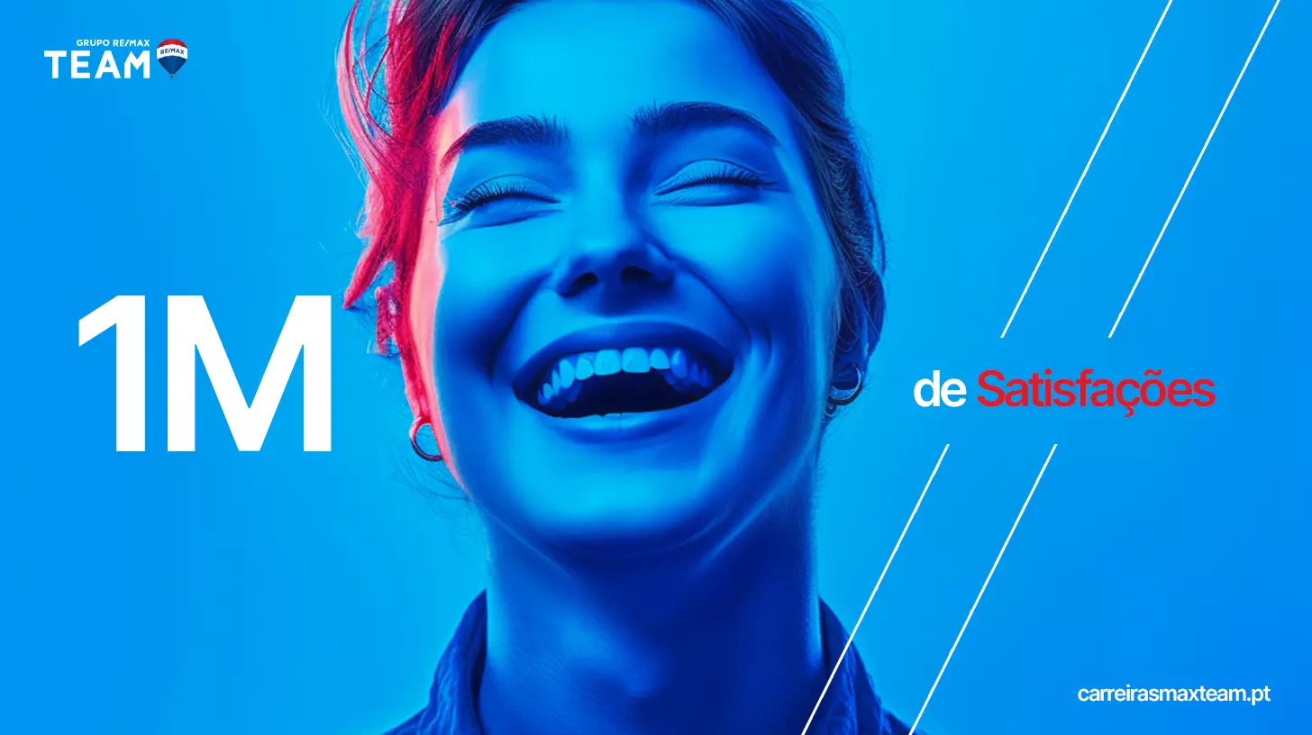 Smiling woman, 1M of satisfactions