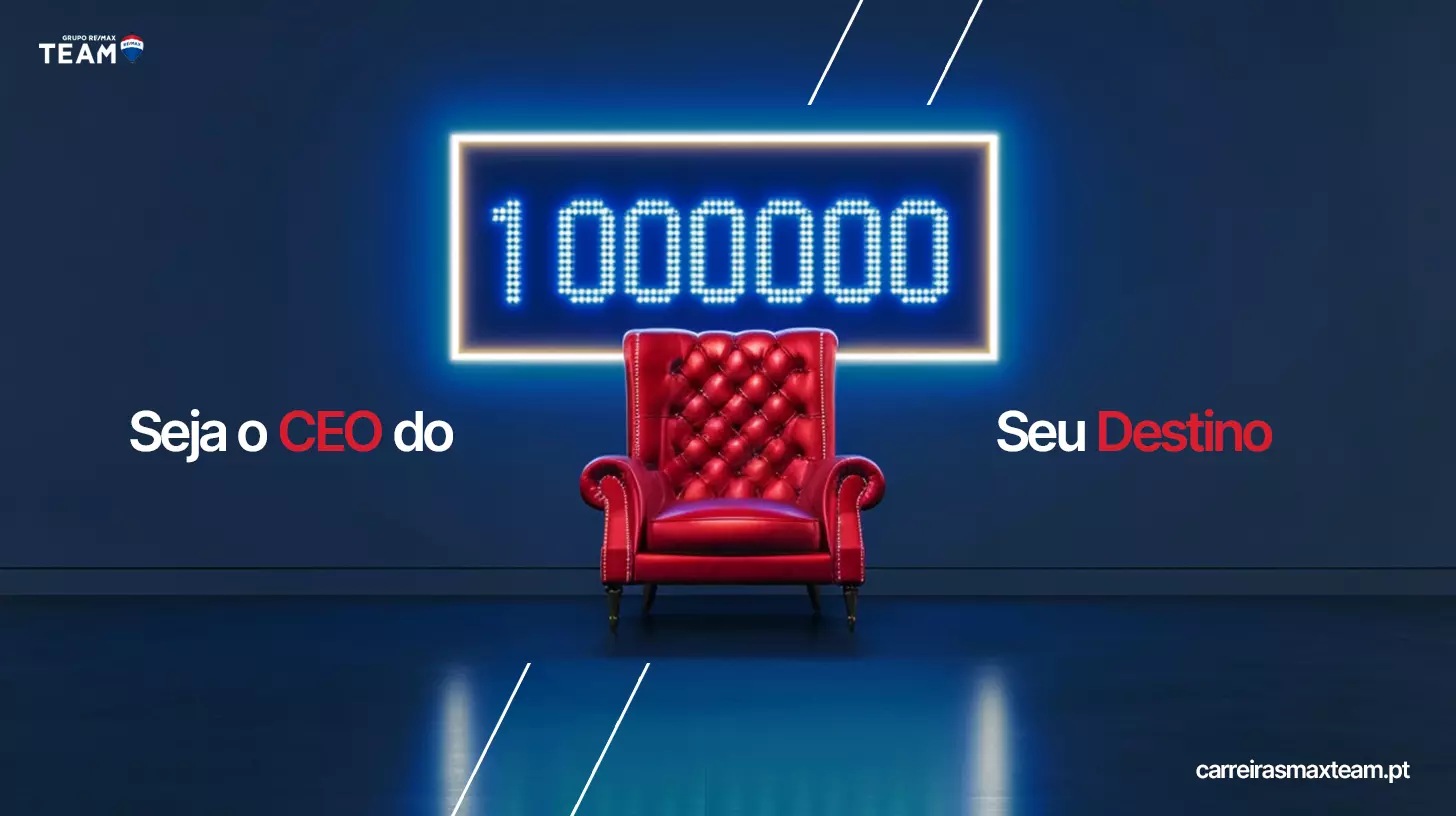 Red chair under a 1000000 counter, CEO of your destiny