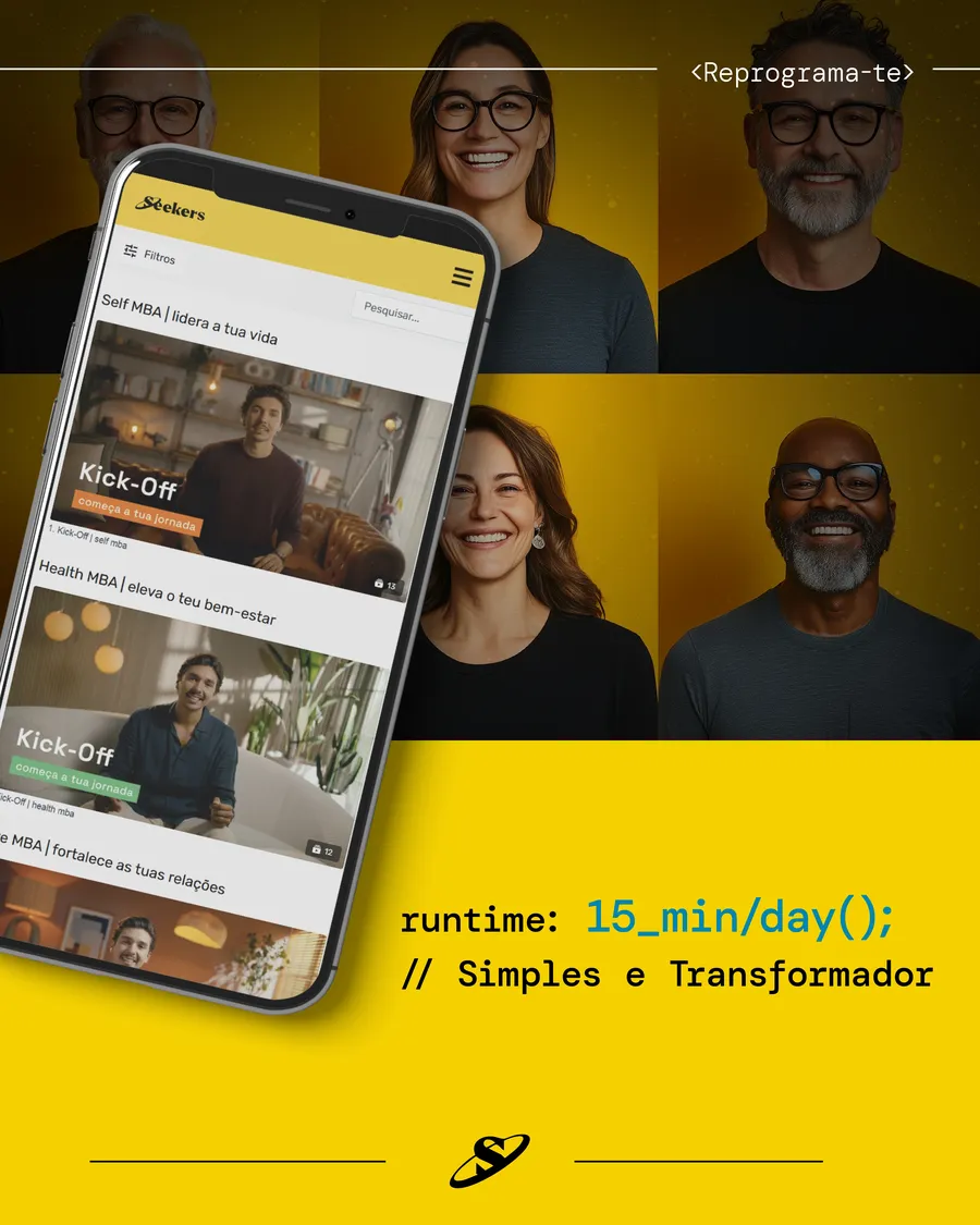 Seekers post with a phone mockup of the program