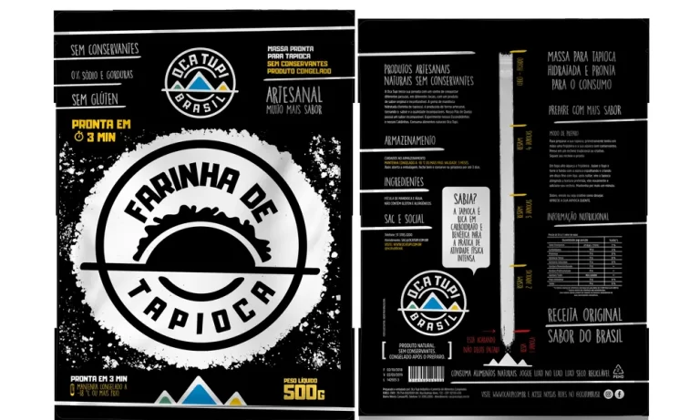 Tapioca flour pack, front and back
