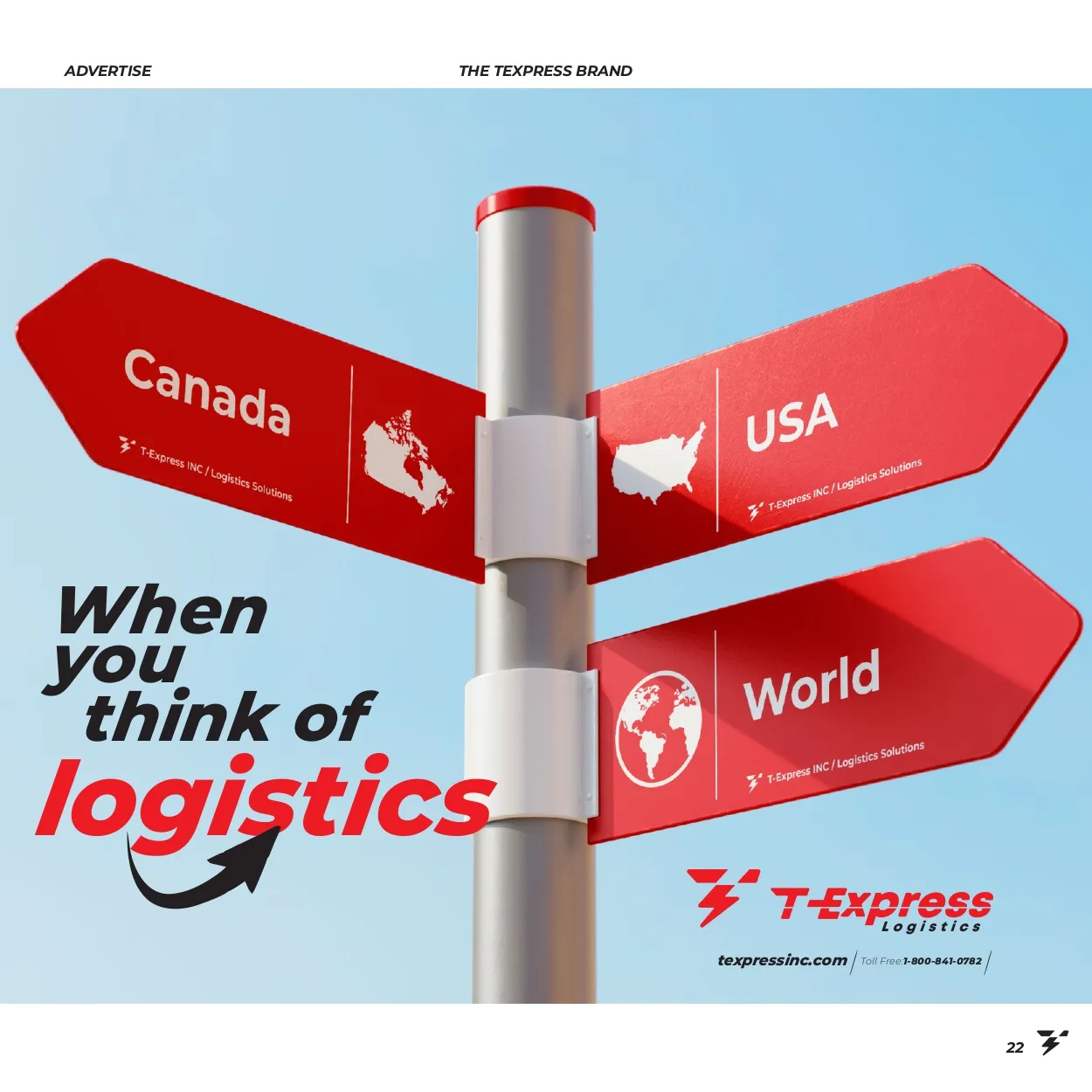 Signpost poster: When you think of logistics