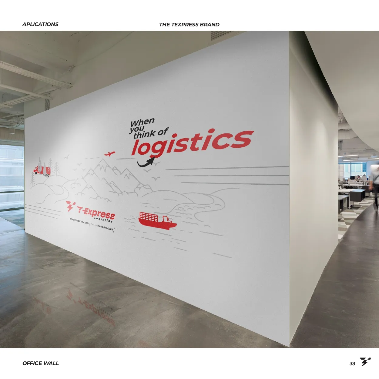 T-Express office wall with graphics