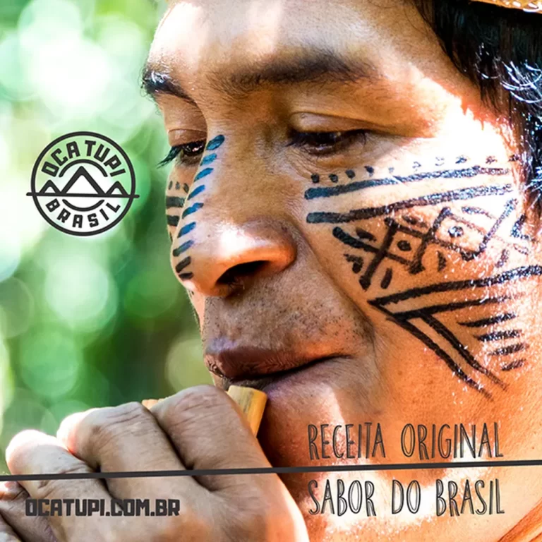 Social media post: close portrait with traditional face paint