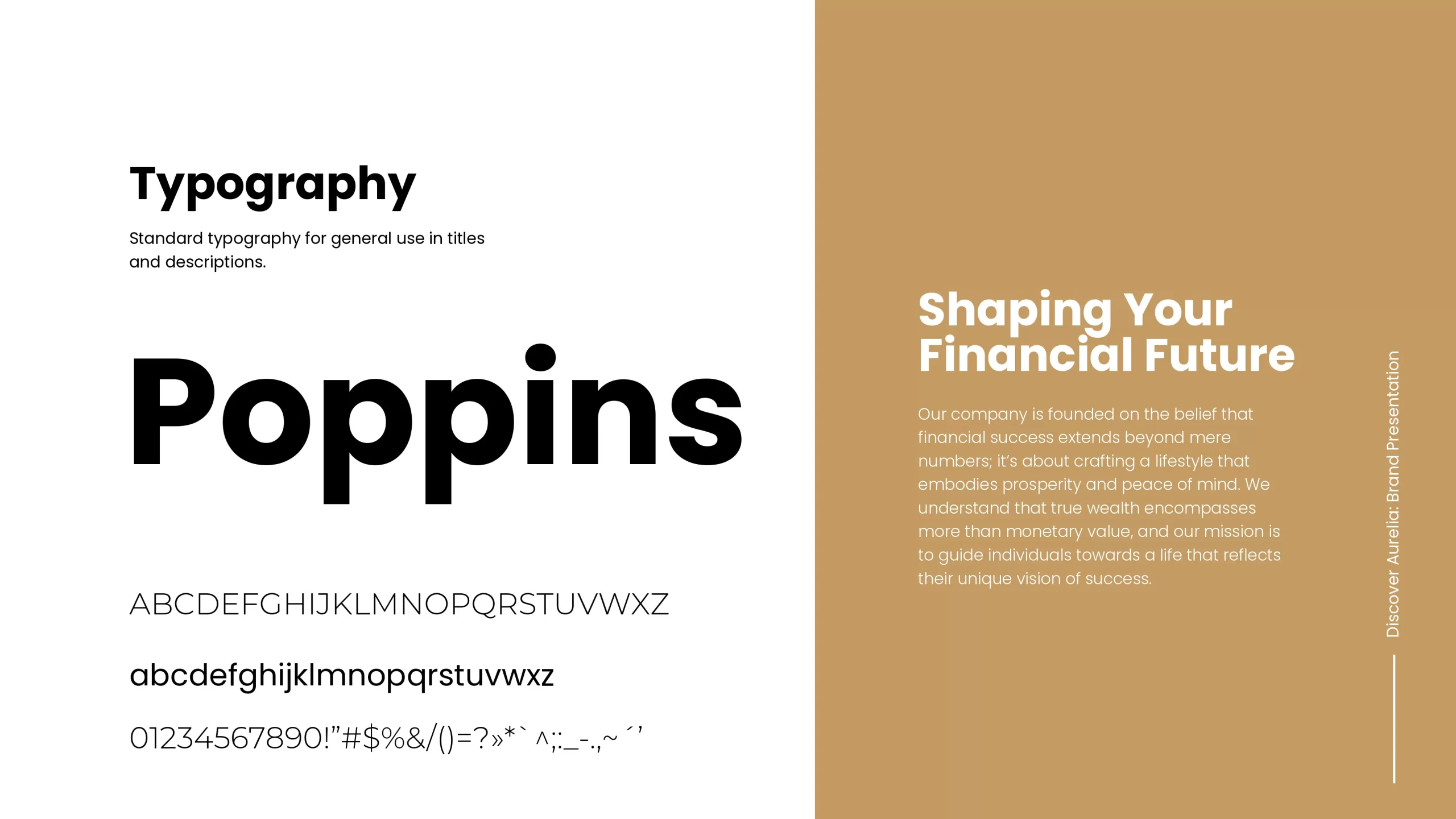 Aurelia typography sheet showing the Poppins typeface