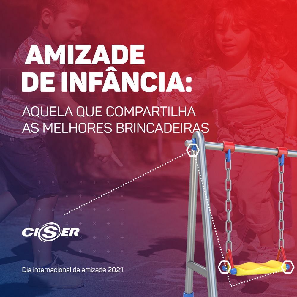 Red post: Childhood friendship, with a swing set
