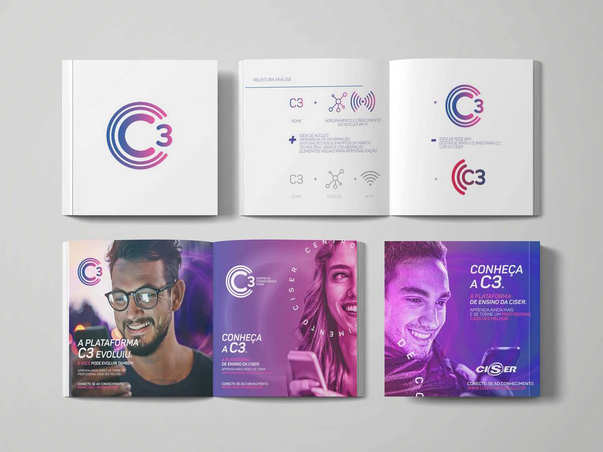 Printed booklets with the C3 brand sheets and the platform campaign pages