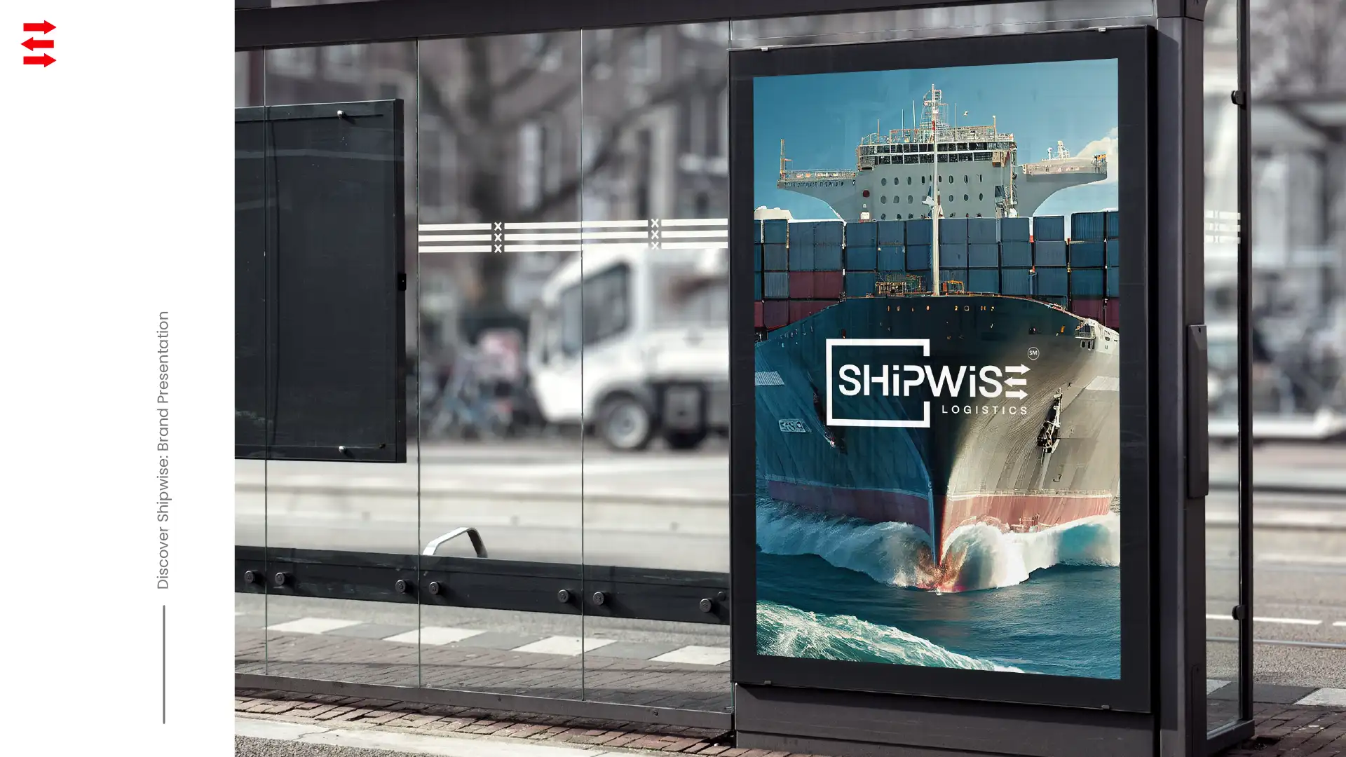 Shipwise poster at a city bus stop