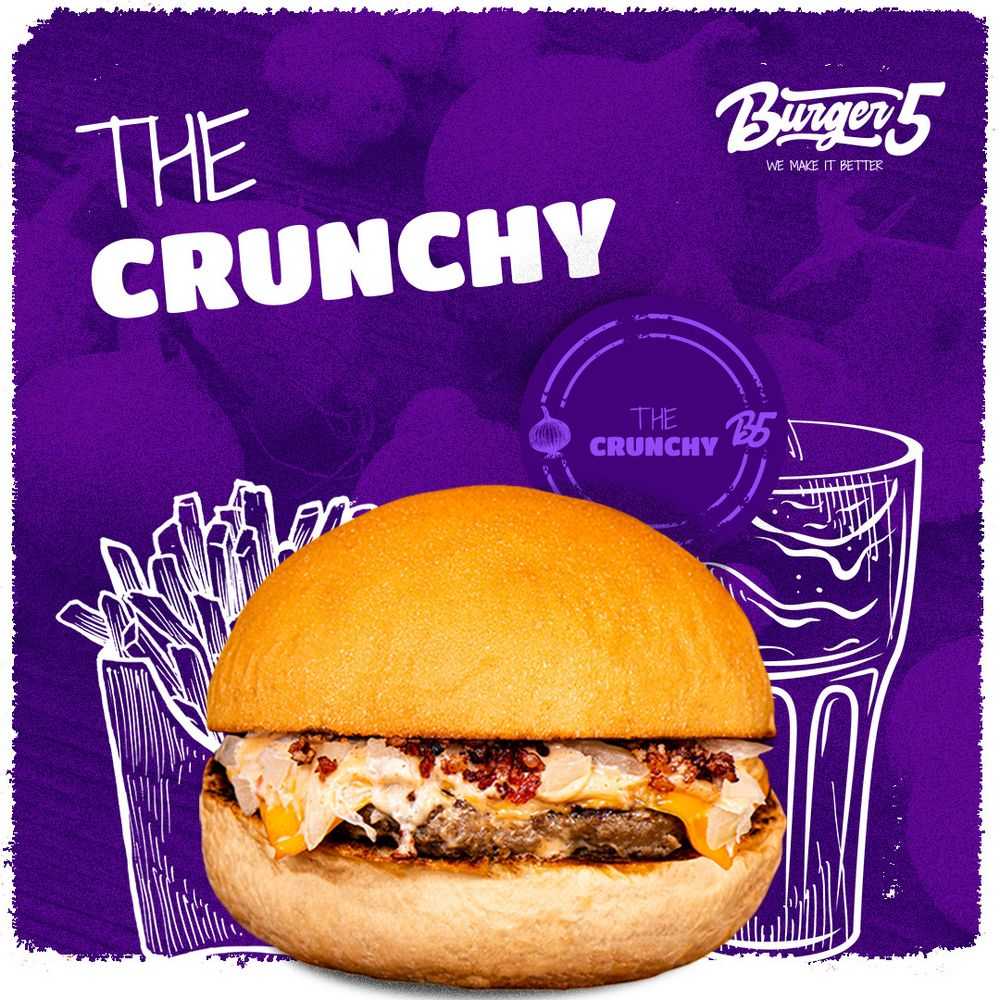 Burger Five visual identity, The Crunchy social card