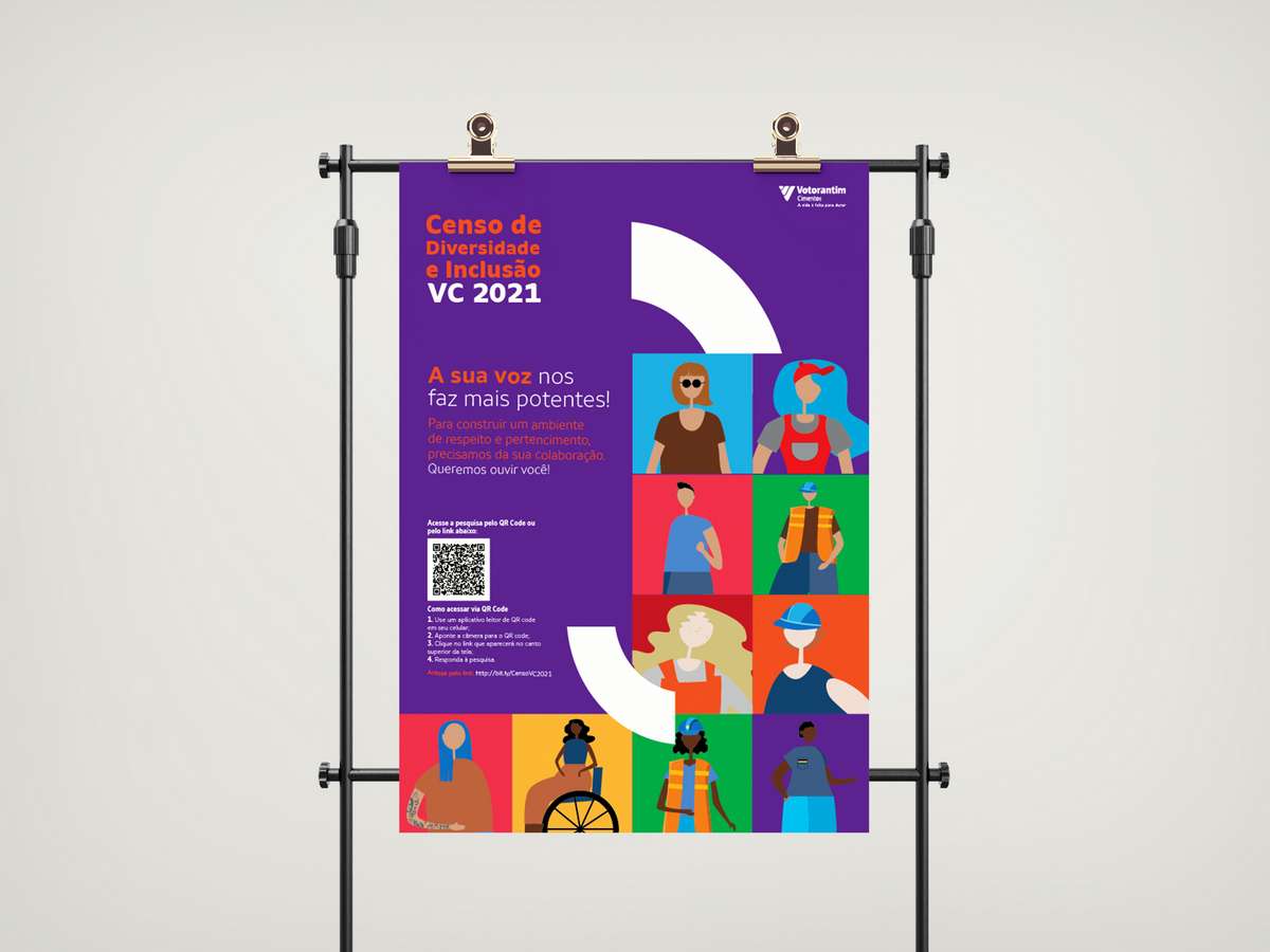 VC Census 2021 poster mockup, purple and yellow