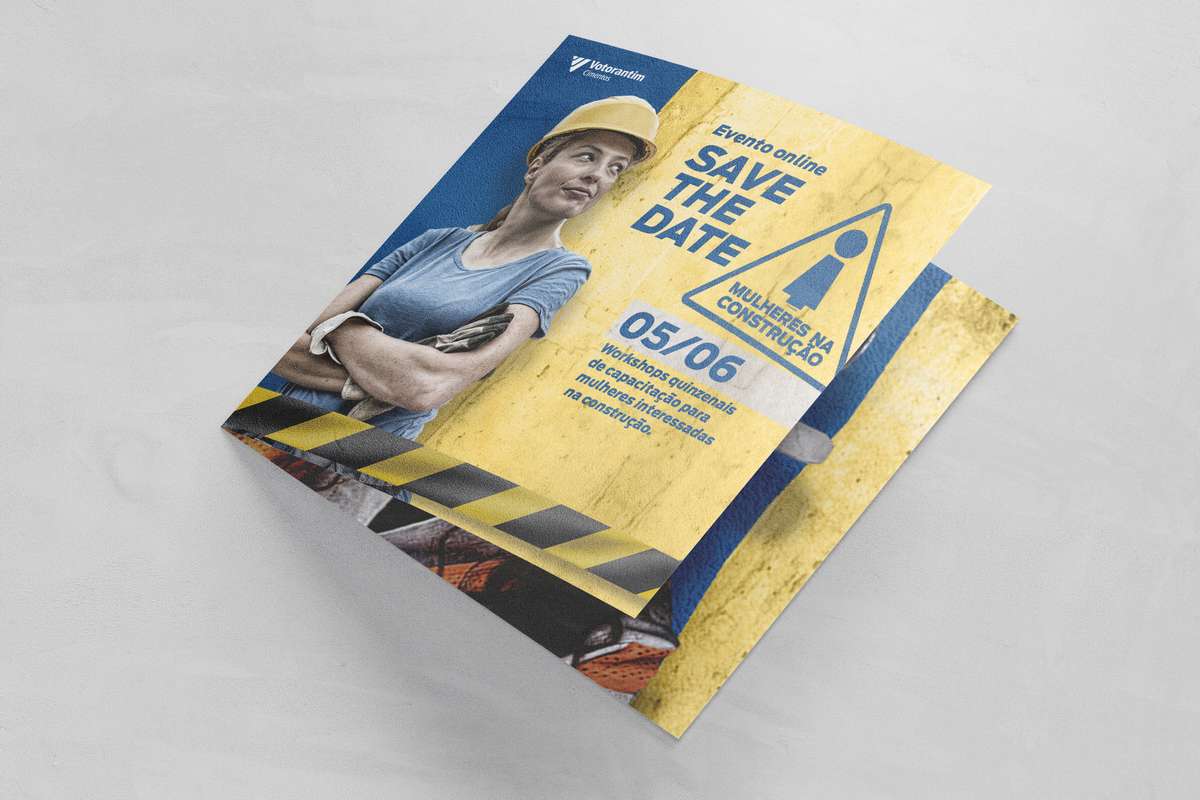 Women in Construction folded brochure mockup