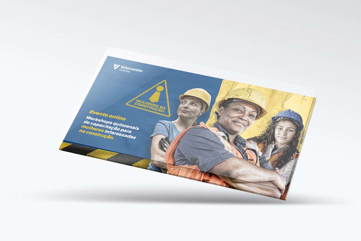 Women in Construction printed kit on a yellow and blue background