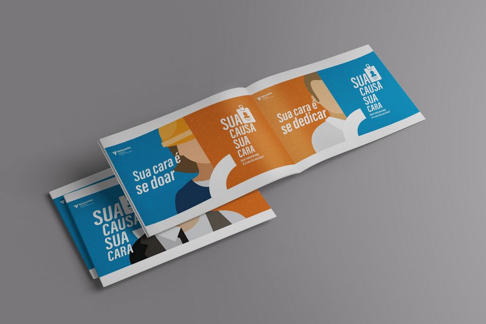 Mockup of a Your Cause, Your Face ticket-style print piece