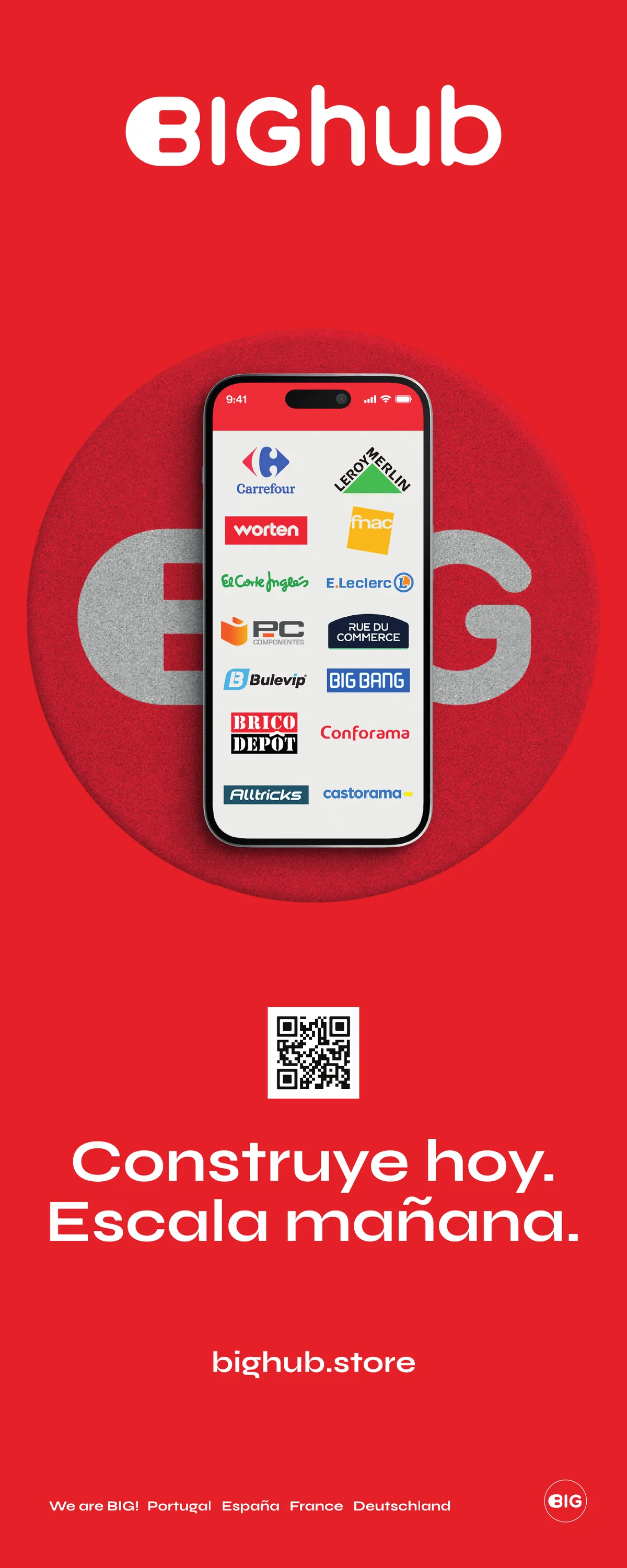 BIGhub red roll-up banner
