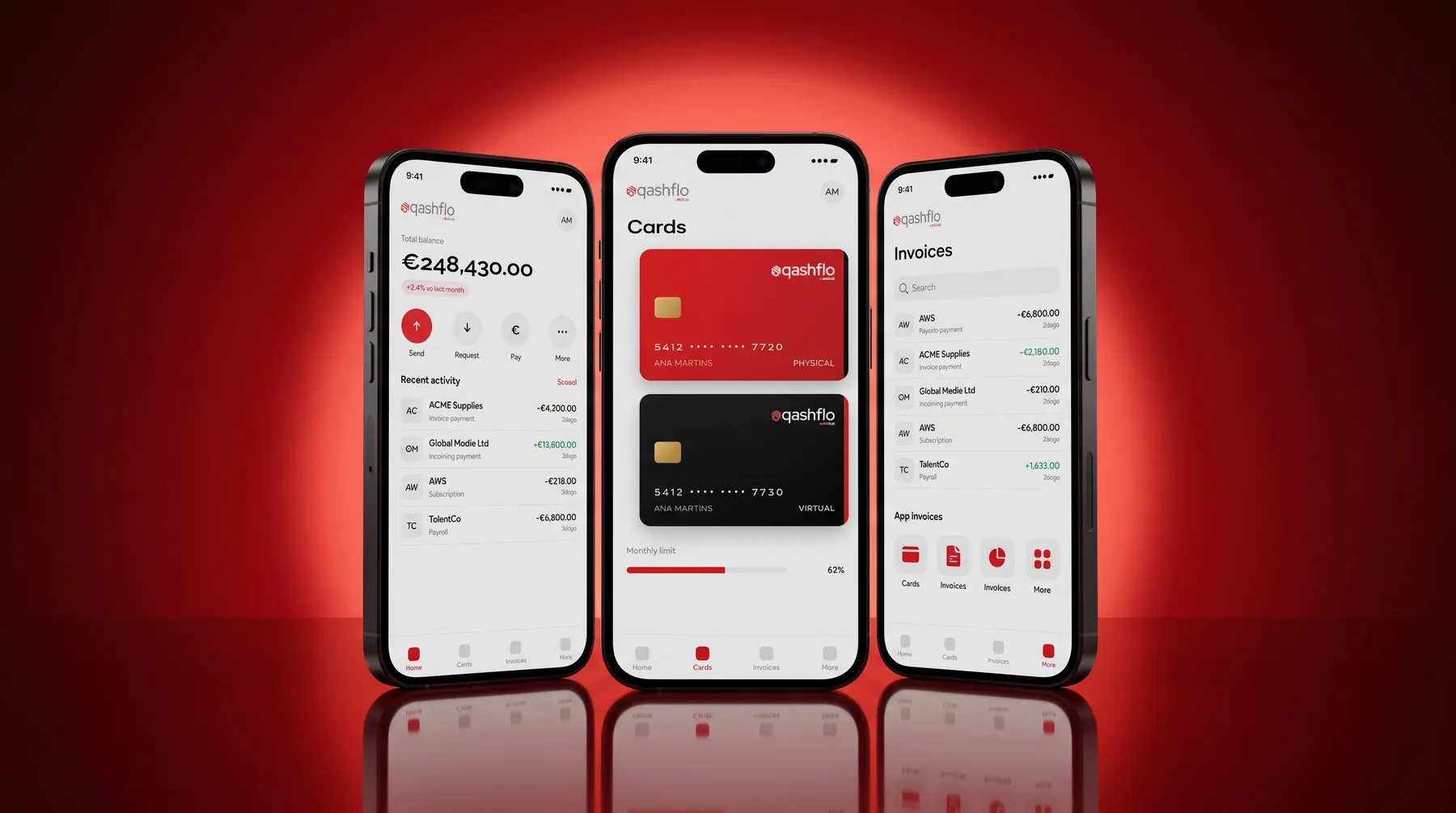 Qashflo mobile app on phones