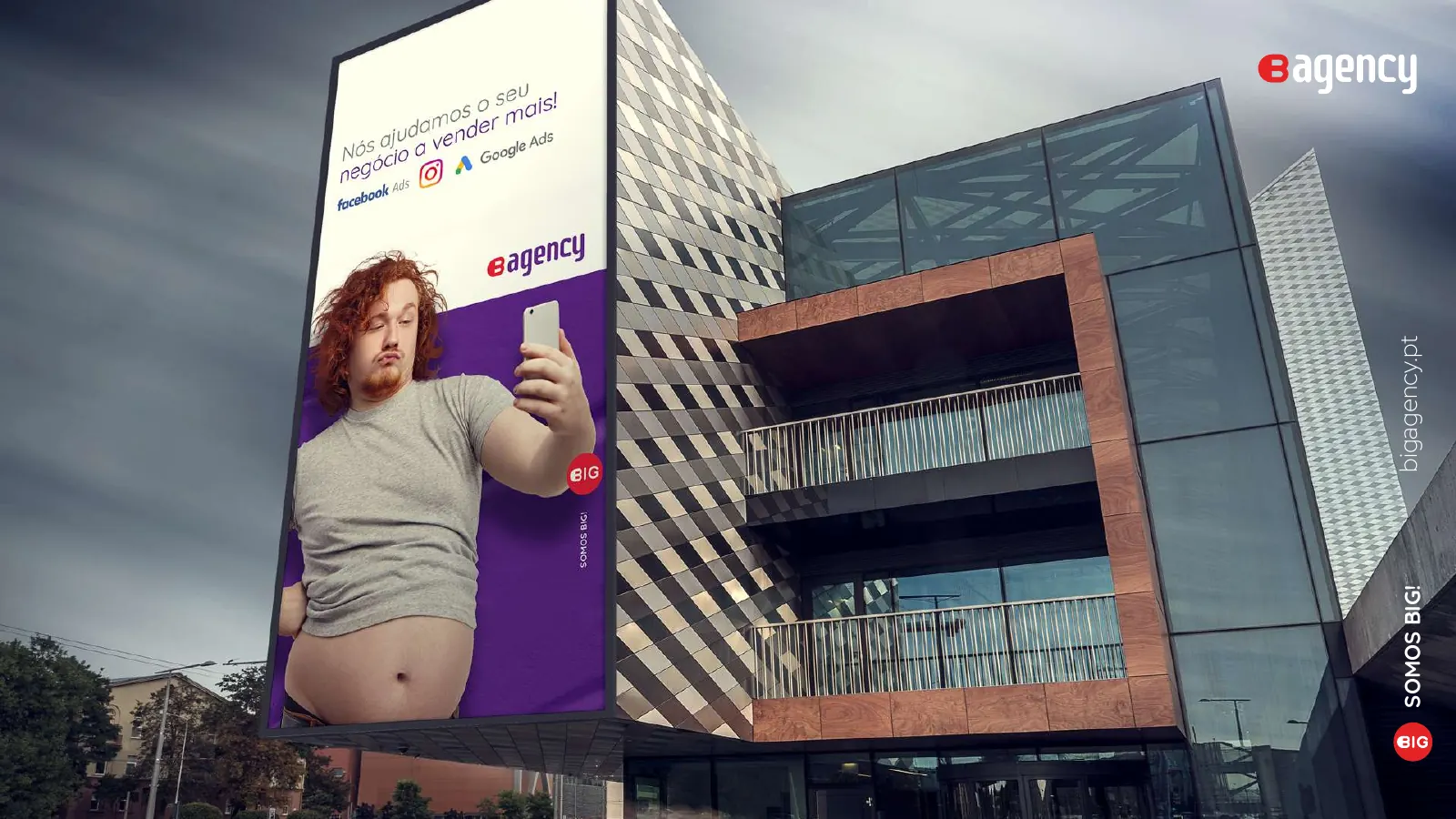 BIGagency outdoor billboard on a building