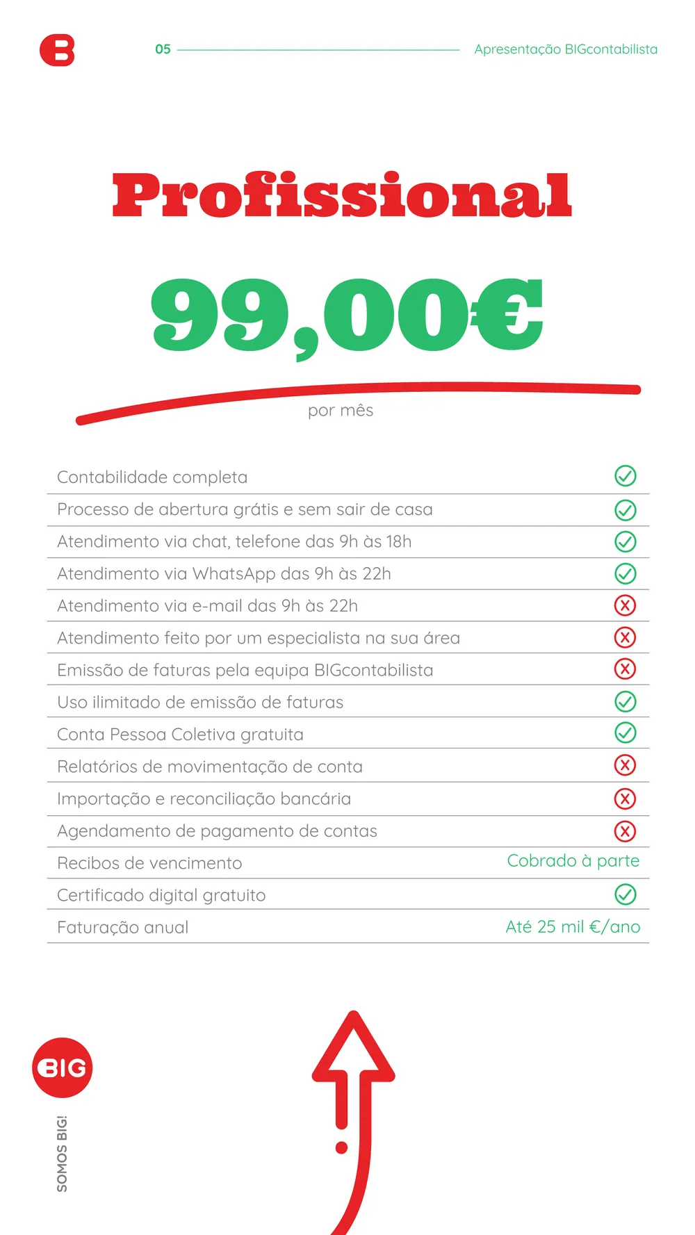 BIGcontabilista plan: Corporativo 199 euros per month
