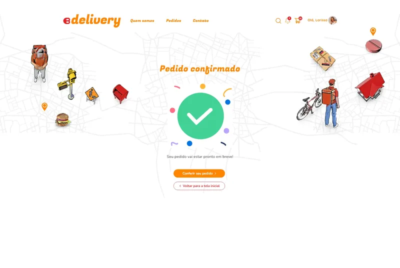 BIGdelivery app order confirmed screen