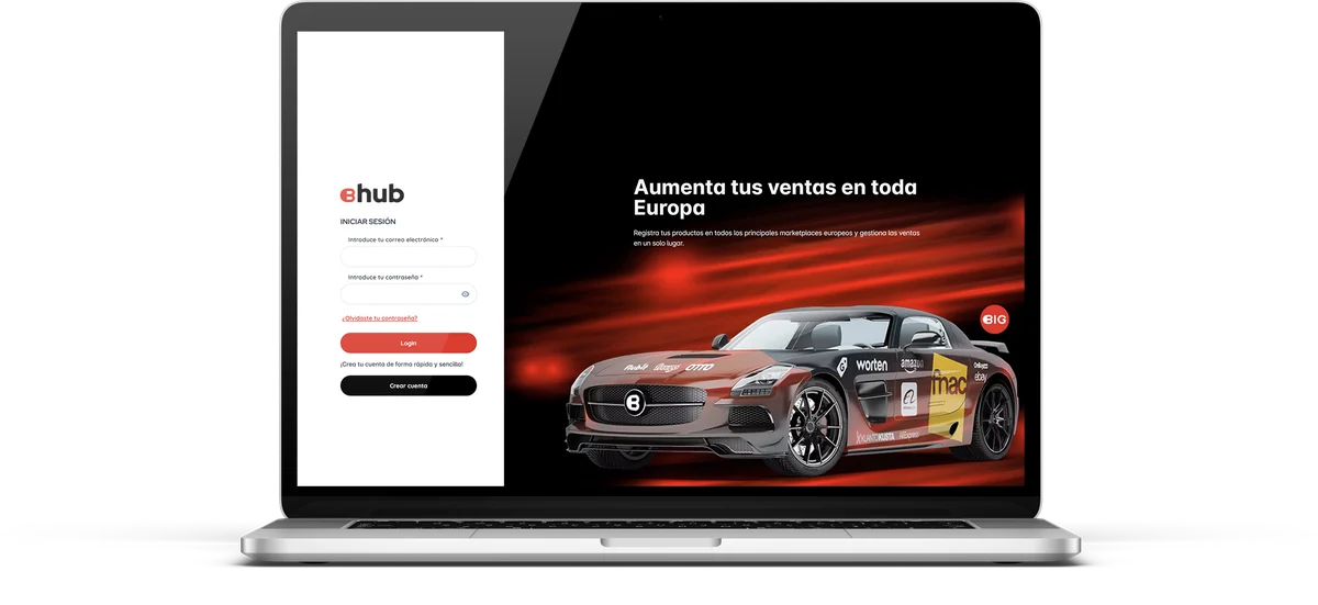BIGhub platform login on a laptop