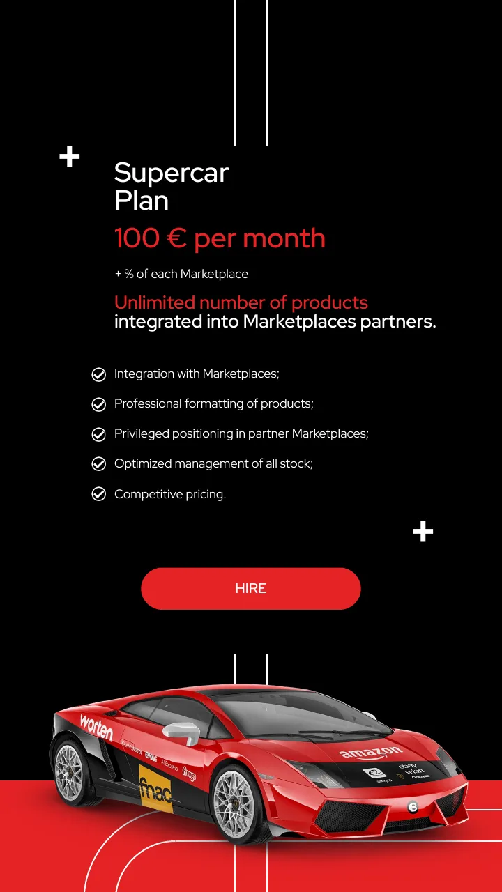 BIGhub Supercar plan, 100 euros per month