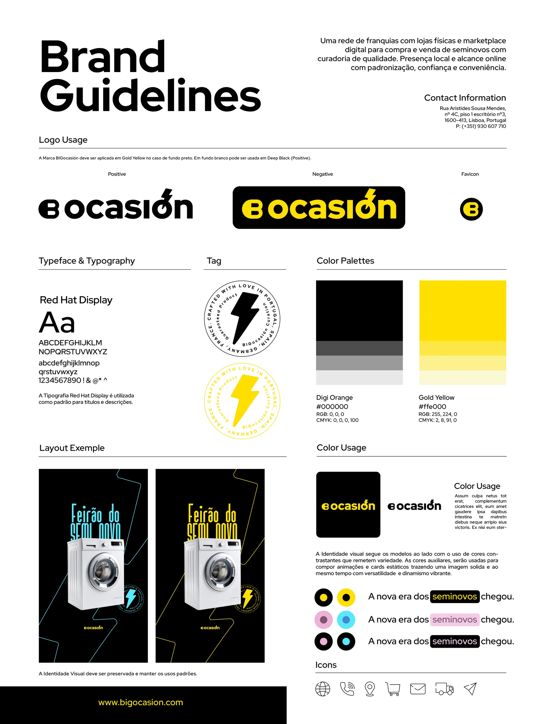 BIGocasion brand guidelines sheet