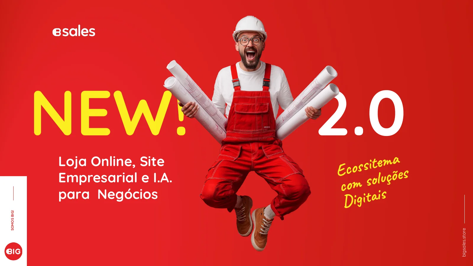 BIGsales 2.0 presentation cover: online store, business website and AI for businesses
