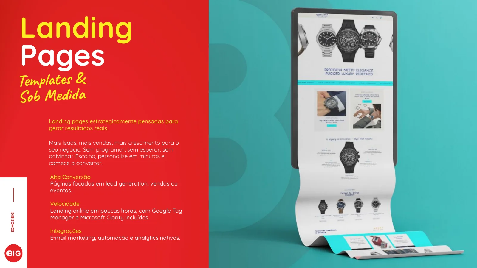 BIGsales slide: landing pages and templates