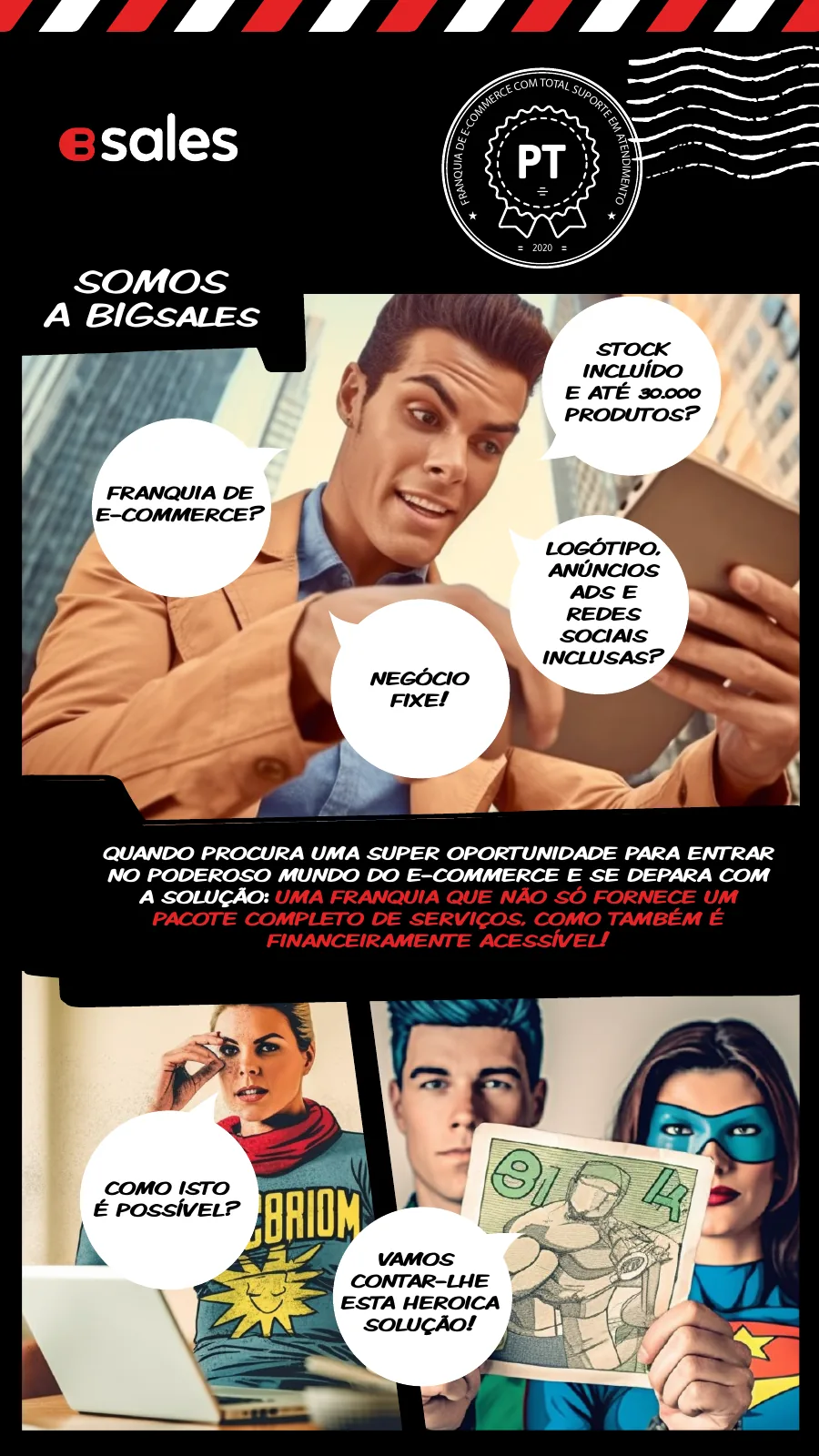 The BIG Heroes comic page, about BIGsales