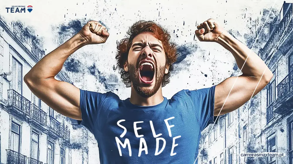Man celebrating in a Self Made shirt
