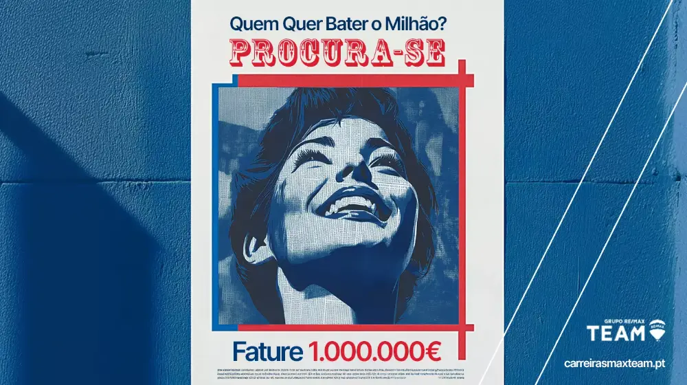 Wanted poster with a smiling woman, bill 1,000,000