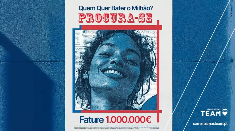 Wanted poster with a smiling woman, bill 1,000,000