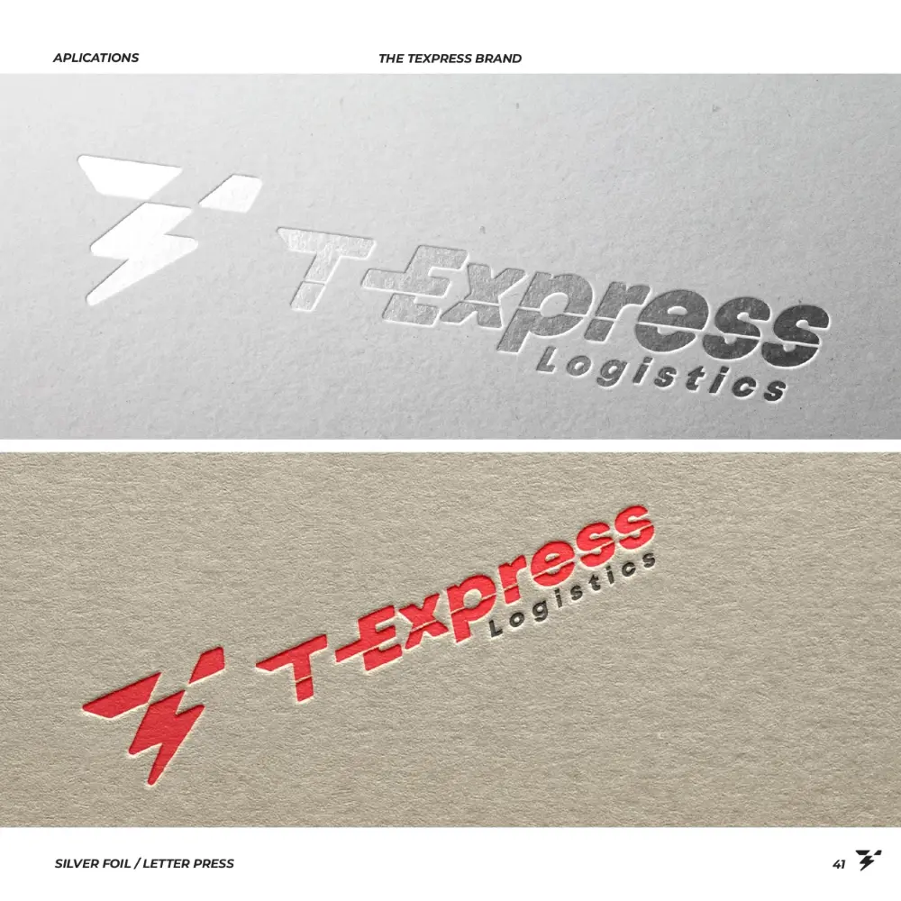 T-Express logo in print finishes