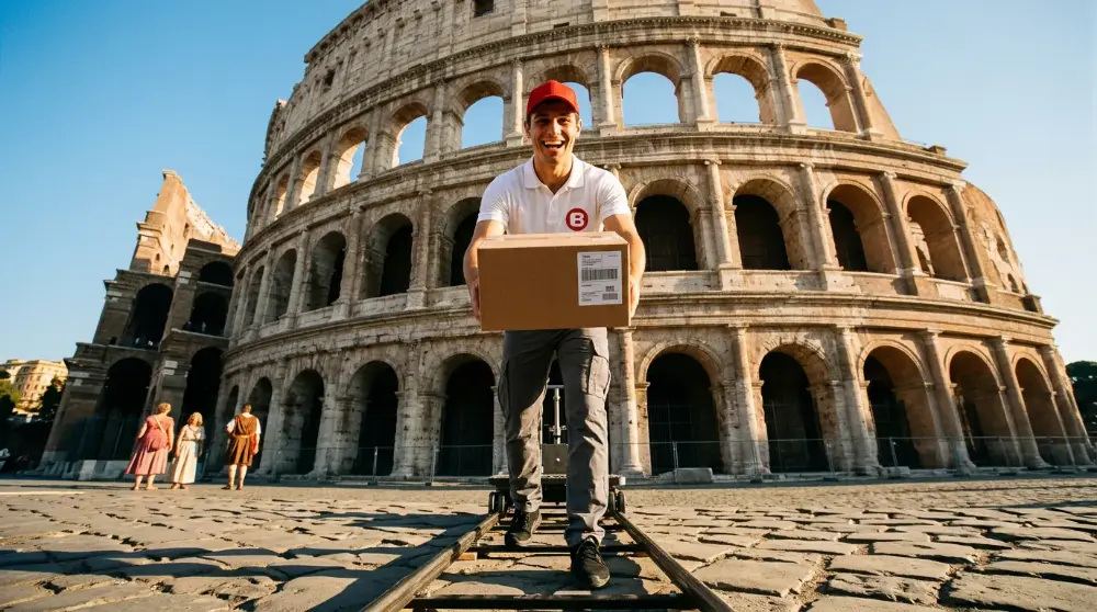 BIGlogistics delivery character in Porto