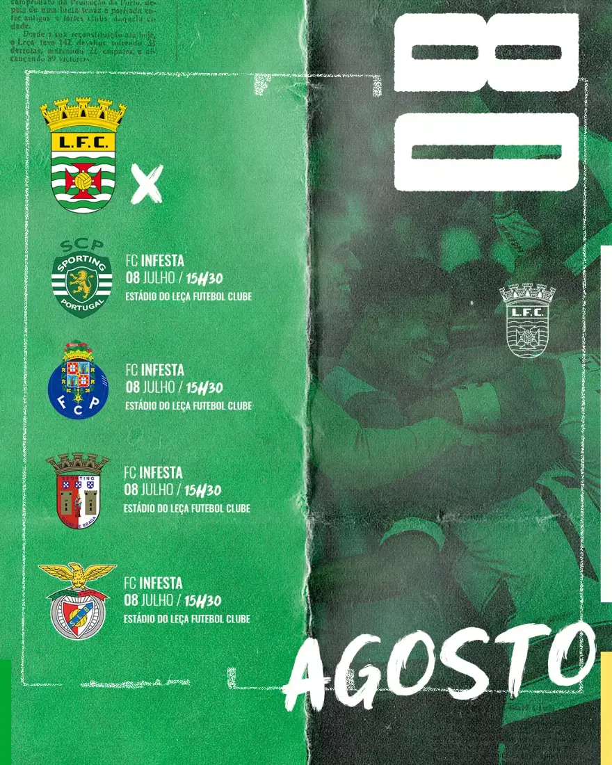 Fixtures card listing upcoming Leça FC games